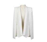 GUOCU Donne Cappotto Sciolto Corta Mantello Blazer Coat Trench Outfit Giacca Cardigan Casuale Ufficio Eleganti Bianca L