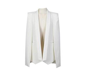 GUOCU Donne Cappotto Sciolto Corta Mantello Blazer Coat Trench Outfit Giacca Cardigan Casuale Ufficio Eleganti Bianca S