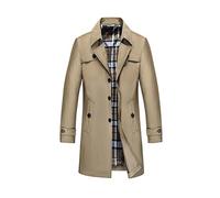 GUOCU Giubbotto Leggera Uomo Giacca a Vento Trincea Giubbino Classico Affari Trench Cappotto Moda Monopetto Risvolto Soprabito Casuale Sottile Giacche Signori Trench Coat Giubbotti Primavera Autunno