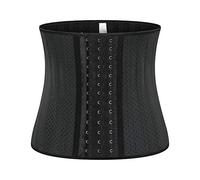 GUOCU Maglia Fascia Addominale Donna Bustini Corsetto Dimagrante Fascia Post Parto Cintura Cintura Bruciagrassi Corsetto per Allenamento Regolabile Sauna Addominale,Nero,XXS