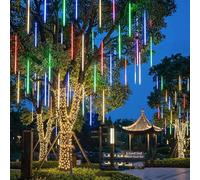 GUODDM 20 Luci LED A Effetto Meteora, Catena Luminosa da 50 Cm per Interni Ed Esterni con 720 LED per Un'Illuminazione Vibrante(RGB,50cm(Solar-Powered))