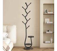 GUODDM Appendiabiti in Metallo con Base in Marmo Modellabile, Porta Abiti su Pallet A 2 Strati, Robusto Appendiabiti Indipendente for Camere da Letto E Soggiorni(Black)