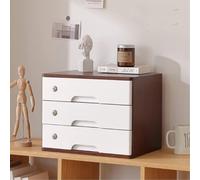 GUODDM Cassettiera da Ufficio Mobiletto Da Scrivania In Legno Massello Con Cassetti, Mobiletto Portaoggetti/database Da Scrivania, Schedario Piatto Con Serratura(3 drawers)