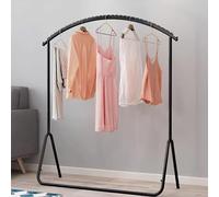 GUODDM Espositore Appendiabiti da Terra - per Negozi di Abbigliamento, Appendere per L'organizzazione del Portico D'ingresso, Scaffale Tubolare di Stoccaggio Montato A Parete(Black,120 * 150cm)