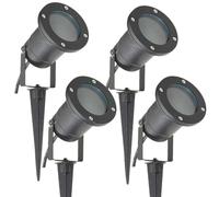 GUODDM Faretti Stretti A Fascio LED, Proiettore for Pareti Esterne di Edifici, Illuminazione, Impermeabile IP65, Montaggio A Terra con Picchetto da Giardino Esterno O Luce Watt(4PCS-White)