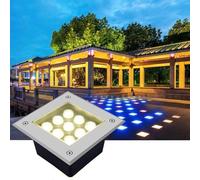 GUODDM Faretto LED da Esterno, 9W, Lampada da Incasso A Pavimento Quadrata, IP65 Impermeabile; Ideale per Illuminazione Paesaggistica di Terrazze, Scale, Vialetti E Prati(Red,36w)