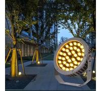 GUODDM Faretto Rotante - Faretto LED con Fascio Luminoso, Luci per Alberi da Parco A 270° Impermeabili IP65, Lampada Decorativa Rotonda per Esterni AC111-240V(Warm White,12W)