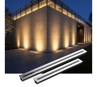 GUODDM Fari LED Wall Washer per Esterni - Faretto LED Rettangolare Impermeabile IP65, Faretto da Incasso A Pavimento 24V; Ideale per Chiese, pubblicità, Cortili E Giardini(RGB,24W(24V))