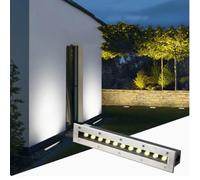 GUODDM Lampada da Cortile Interrata - Faretto LED da Incasso per Esterni, Luce Lineare Rettangolare Interrata, Luci per Corridoi E Gradini delle Scale Impermeabili IP67(Blue,85-245V(6W))