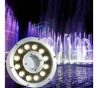 GUODDM Luce LED per Fontana Ad Anello - Luci Sommergibili per Laghetti Subacquei, Luci per Piscina con Foro Centrale AC12V(Red,9W-AC12V)