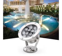 GUODDM Luce LED Sommergibile - Illuminazione Subacquea, Lampada da Giardino A LED da 12V, Faretto LED da Incasso per Esterni con Angolo Regolabile A 360°(Blue,6w)