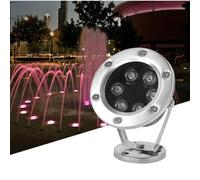 GUODDM Luce LED Sommergibile - Luce for Fontana Subacquea, Angolo Regolabile A 360°, Luce for Laghetto in Acciaio Inossidabile, Luce for Laghetto 12V/24V, Luce Subacquea in Acciaio(24V-Green,9w)