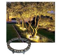 GUODDM Luci Che Abbracciano Gli Alberi, Faretti Ad Anello A LED AC220V per Alberi, Luci Che Circondano Gli Alberi, Luci A Colonna Impermeabili per Esterni IP65(A-Yellow,7PCS(84W))