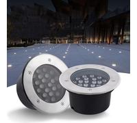 GUODDM Luci da Esterno Interrate - Lampada da Giardino A LED da Terra, Faretto Rotondo A LED AC85-265V, Faretto da Incasso A Pavimento Impermeabile IP67(Blue,12W(85-265v))