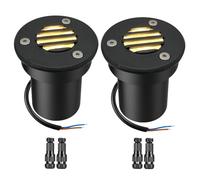 GUODDM Luci LED da Esterno Interrate, Illuminazione Paesaggistica Cablata A Bassa Tensione per Vialetti E Vialetti, Impermeabile IP65, Orb in Alluminio Antiriflesso(2PCS-Warm White,DC24V-5W)
