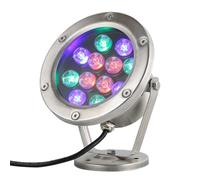 GUODDM Luci LED Sommergibili per Piscina - Luce LED da Esterno per Esterni, Angolo Regolabile A 360°, Lampada Ad Anello in Acciaio Inossidabile per Fontana, IP68 per Laghetto Subacqueo(15W(24v))