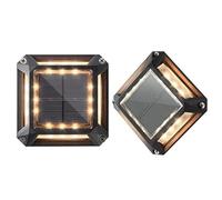 GUODDM Luci Solari for Esterni, Lampada Pressofusa Decorativa con Punta, di Contorno Alloggiamento in Alluminio, Illuminazione LED for, Impermeabile IP68(Warm White,2PCS (0.2W-3.7V))