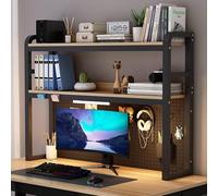GUODDM Organizzatore Da Scrivania, Libreria A 2 Livelli Per Scrivania PC, Scaffale Multifunzionale Per Organizzazione E Esposizione Di Articoli Da Ufficio(B,75 * 24 * 100cm)