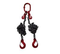 GUODDM Ostacolo Auto Braca A Catena A 2 Bracci da 8 Mm, Catena Grado 80 con Ganci di Sollevamento - Ideale per Sollevamento, Traino, Recupero E Rimorchio(6t/5m)