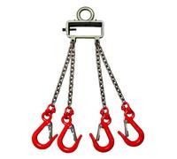 GUODDM Ostacolo Auto Catene per Imbracatura di Sollevamento da 4 Tonnellate, Imbracatura A Catena, Paranco A Catena per Motori G80, Catena di Sollevamento per Motori con Pinza A 4 Gambe(2M)