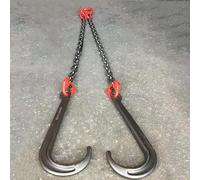 GUODDM Ostacolo Auto Imbracatura di Traino con Ganci A J da 15 Pollici, Cinghia di Traino per Assale per Carro Attrezzi, Resistente, Grado G80, Catena di Traino da 5400 Libbre(5T(20inch Chain))