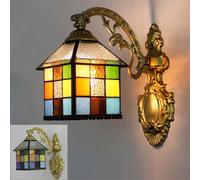 GUODDM Paralume in Vetro Colorato Fatto A Mano, Lampada da Parete per Interni, Lampada da Parete retrò E27 da Comodino, Adatta per Soggiorno, Camera da Letto, Bagno, Corridoio, Caffetteria, KTV(B)