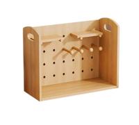 GUODDM Piccolo Organizer Da Scrivania Con Ganci, Supporto Espositivo In Pannello Di Densità Resistente, Design Con Retro A Contrasto(L60xW25xH30 cm)