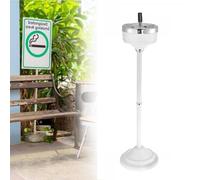 GUODDM Posacenere da Terra - Contenitore per Mozziconi di Sigaretta in Acciaio Inossidabile, per Esterni, Patio, Hotel, Commerciale, Posacenere per Sigarette con Coperchio(White)