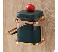 GUODDM Posacenere in Vetroceramica A Due Scomparti - da Parete per WC, con Coperchio Antivento E Struttura in Acciaio Inossidabile, Sicuro per Interni Ed Esterni, Ideale per La Ristorazione(E)