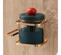 GUODDM Posacenere in Vetroceramica A Due Scomparti - da Parete per WC, con Coperchio Antivento E Struttura in Acciaio Inossidabile, Sicuro per Interni Ed Esterni, Ideale per La Ristorazione(F)