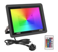 GUODDM Proiettore LED RGB da Esterno 100W, Rondella da Parete Che Cambia Colore Intelligente con Telecomando/Spina UK/dimmerabile/Illuminazione Ambientale da Discoteca Impermeabile IP66(100W-220V)