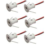 GUODDM Set da 4/6 Mini Faretti LED - Lampada Segnapasso da 1W, Faretto A Incasso, Downlight da Soffitto, Luce Nascosta per Pareti E Soffitti - Ideale per Vetrine Espositive(6pcs-White,DC12V-White)