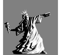 GUODDM Statuette Scultura Artistica Alla Moda Della Statua Della Libertà, Ornamento In Resina Della Dea Che Lancia La Torcia(Black)