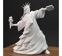 GUODDM Statuette Scultura Artistica Alla Moda Della Statua Della Libertà, Ornamento In Resina Della Dea Che Lancia La Torcia(White)