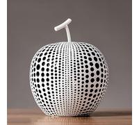 GUODDM Statuette Statua Artistica - Statuina Di Mela Creativa, Collezione Astratta Da Tavolo In Bianco E Nero, Accessori Geometrici A Pois Minimalisti, Regali For Ufficio/casa(A,15 * 15 * 19CM)