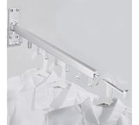 GUODDM Stendibiancheria Estraibile A Parete, Appendiabiti Universale Pieghevole E Retrattile for Balcone, Patio, Ingresso, Camera da Letto, Salvaspazio(Silver,60cm)