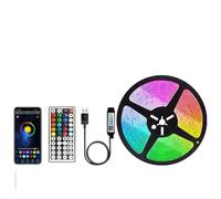 GUODDM Strisce Luminose A LED, Luci RGB 5050 Incollabili, Bluetooth A Infrarossi E Telecomando A 44 Tasti, 16 Milioni di Colori, Luci A LED for Feste, Decorazioni Natalizie E di Halloween(10M(12V))