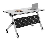 GUODDM Tavolo Da Conferenza Pieghevole - Scrivania Per Sala Riunioni Con Piano Ribaltabile E Ruote Silenziose, Per Ufficio/istituto Scolastico(A1PCS,140 * 60 * 75CM)
