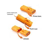 GUOFHUIO 1 paio LFB30 LFB40 LFB50 spina maschio femmina terminale placcato in rame argento connettore CC for batteria impermeabile con fibbia for RC UAV(1pair LFB40)