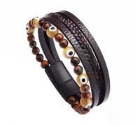GUOGAOzz Braccialetto preliminare calmante Contro l'ansia Braccialetto Intrecciato in Pelle Braccialetto Grazioso Contro l'ansia, (1PCS-W,21CM)