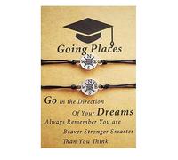 Guoguonb 2 pezzi braccialetto personalizzato con bussola ciondolo Best Friends Forever lega regolabile corda BFF gioielli regalo per migliori amici regalo di laurea, Metallo