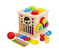 Guohetuk Giocattolo Educativo in Legno con Forme da Incastrare E Inserire con Rotelle E Inganni Smontabili per Sviluppo Motorio Fine Gioco Manuale per Bambini per Scuola