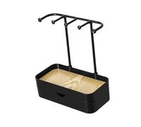 Guohetuk Jewelry Display Stand Porta Orecchini Collane Bracciali Organizer da Gioielli con Cassettino E Vassoio in Legno Struttura Solida Adatto a Camera da Le, Nero