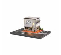 Guohetuk Miniatura Edificio Scena con Riproduzione Diorama Angolo Città Dettagli Realistici Pannelli LED Materiali Plastica Resina per Esposizione Collezionisti Decorazione Scaffale Studio