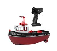 Guohetuk Rimorchiatore Radiocomandato in 1/72 con Telecomando E di 15 Minuti. Modellino Giocattolo, Barca Radiocomandata per Laghi E Fiumi, Nero