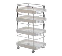 Guohetuk Scaffale Portaoggetti con Ruote per Casa delle Bambole in 1/6, Ideale per Hobby Creativi, Plastici Ferroviari E Giardini Fatati, Bianco