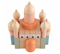 Guohetuk Set di Blocchi in Legno per Medievale con Sezioni Sovrapposte Gioco Manuale per Bambini atto per La Scuola E Il Gioco a Casa, Stile B