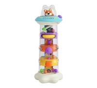 Guohetuk Torre Logica per Bambini con Base Bianca Stabile E Sezioni Trasparenti Colorate Giocattolo Educativo per La Prima Infanzia con Palline E Percorsi