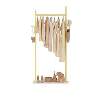 GUOHNHE Appendiabiti Ingresso di Grandi Dimensioni in Metallo, Attaccapanni con 2 Ganci e Lastra di Roccia Resistente, Stand Appendino da Terra, 65 x 30 x 175 cm, Giallo Dorato, GYJ302LWJ