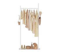 GUOHNHE Appendiabiti Ingresso di Grandi Dimensioni in Metallo, Attaccapanni con 2 Ganci e Lastra di Roccia Resistente, Stand Appendino da Terra di Grande Capacità, 65 x 30 x 175 cm, Bianco, GYJ302LW